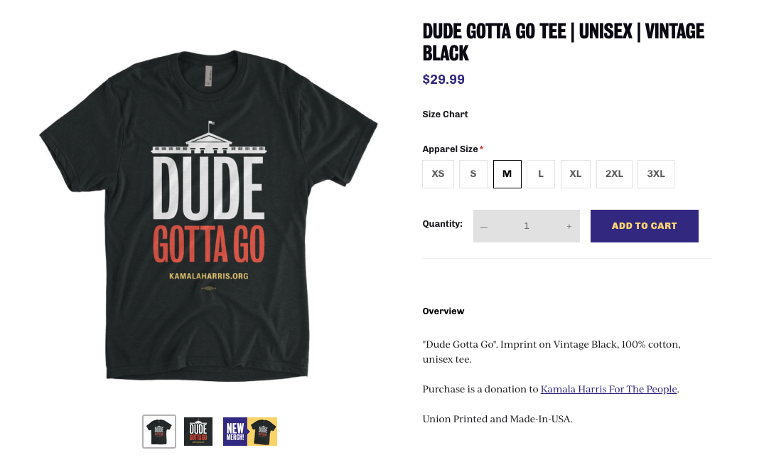 "Dude gotta go" shirt in online store